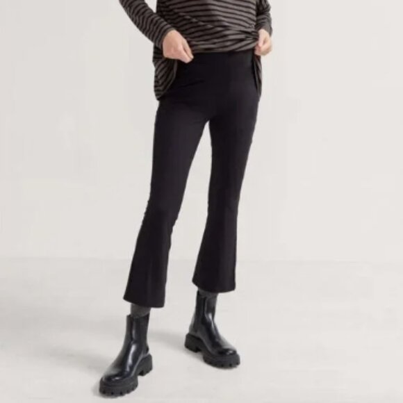 Hatch Ultimate Before, During & After Crop Flare Pants Black Bamboo Stretch S - Picture 1 of 8